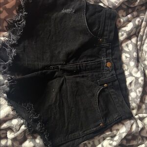 Wrangler Black and White Denim Shorts